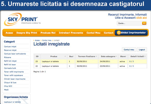 Organizeaza licitatie 5